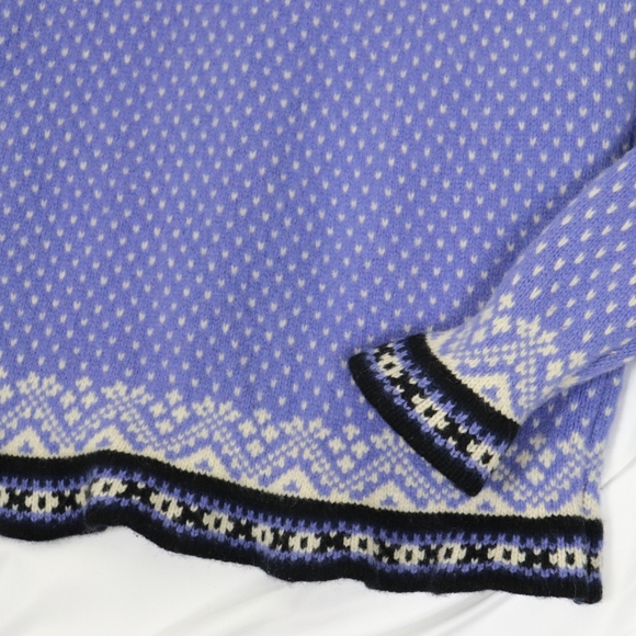 L.L.Bean purple nordic Fair Isle merino sweater - Picture 6 of 8